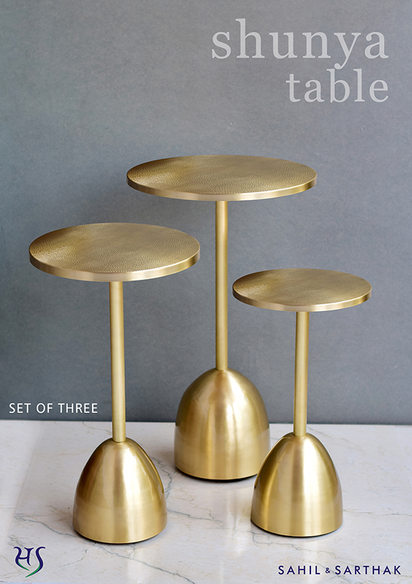 Shunya Table set of three  by Sahil & Sarthak
